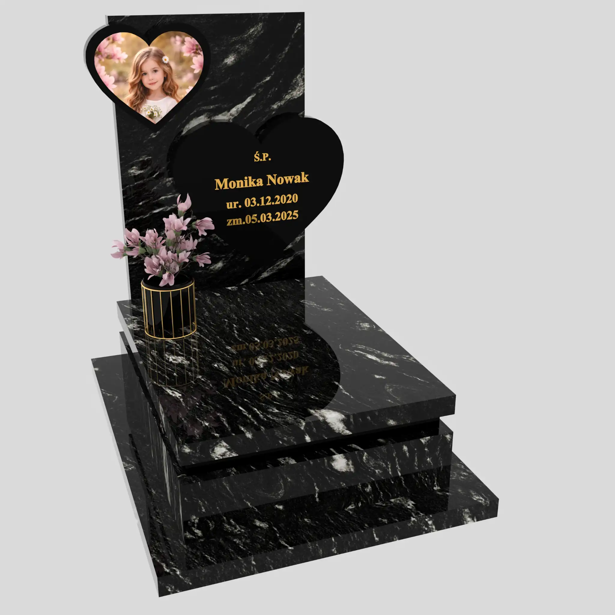 Nagrobek dla dziecka z sercem i zdjęciem D 86 zdjęcie 92