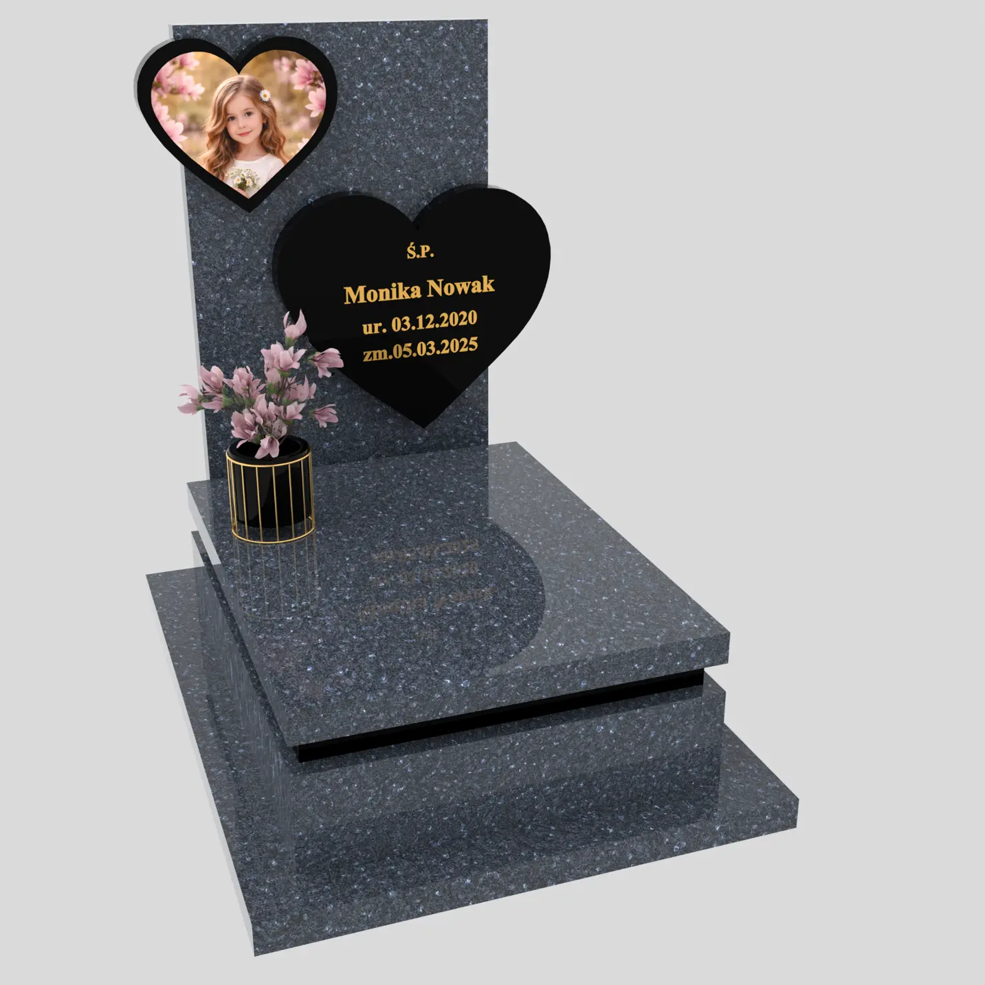 Nagrobek dla dziecka z sercem i zdjęciem D 86 zdjęcie 90
