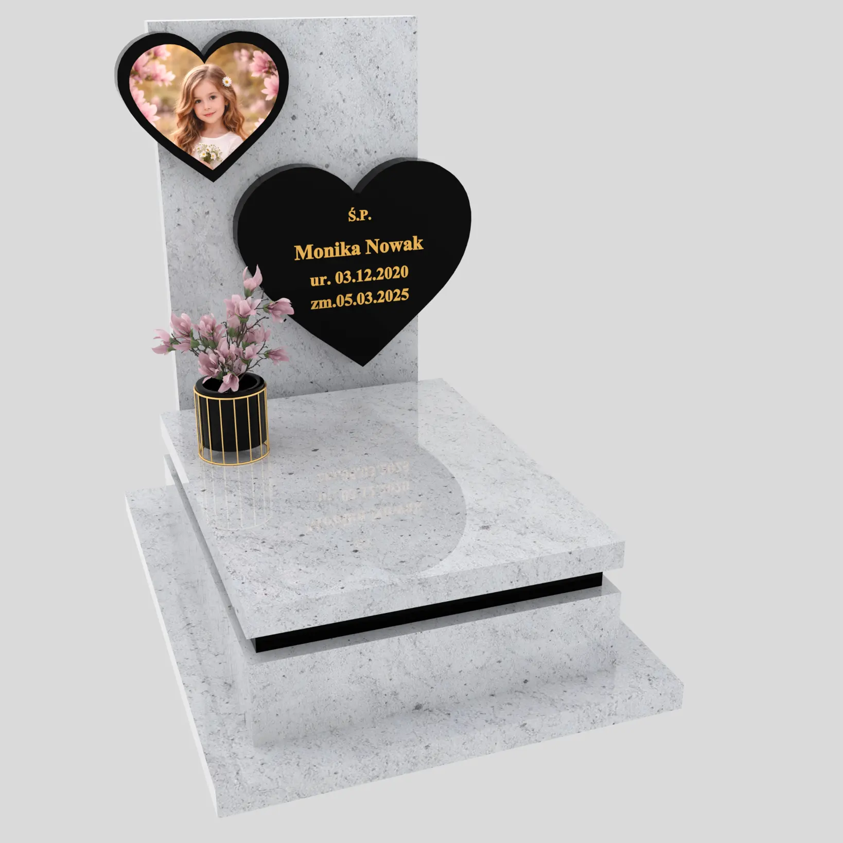 Nagrobek dla dziecka z sercem i zdjęciem D 86 zdjęcie 89