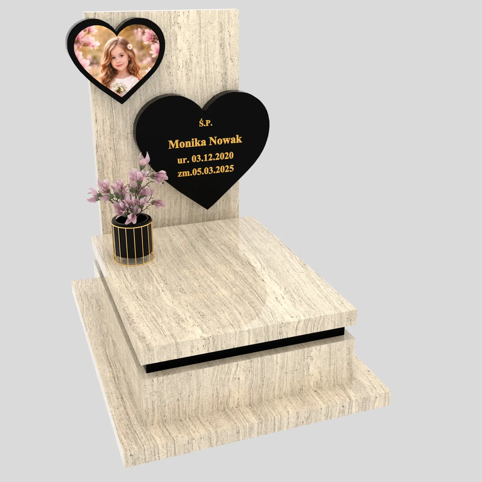 Nagrobek dla dziecka z sercem i zdjęciem D 86 zdjęcie 87