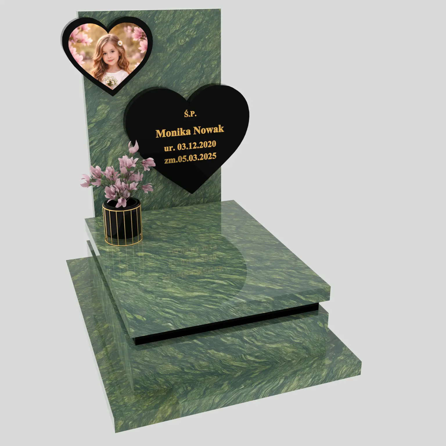 Nagrobek dla dziecka z sercem i zdjęciem D 86 zdjęcie 85