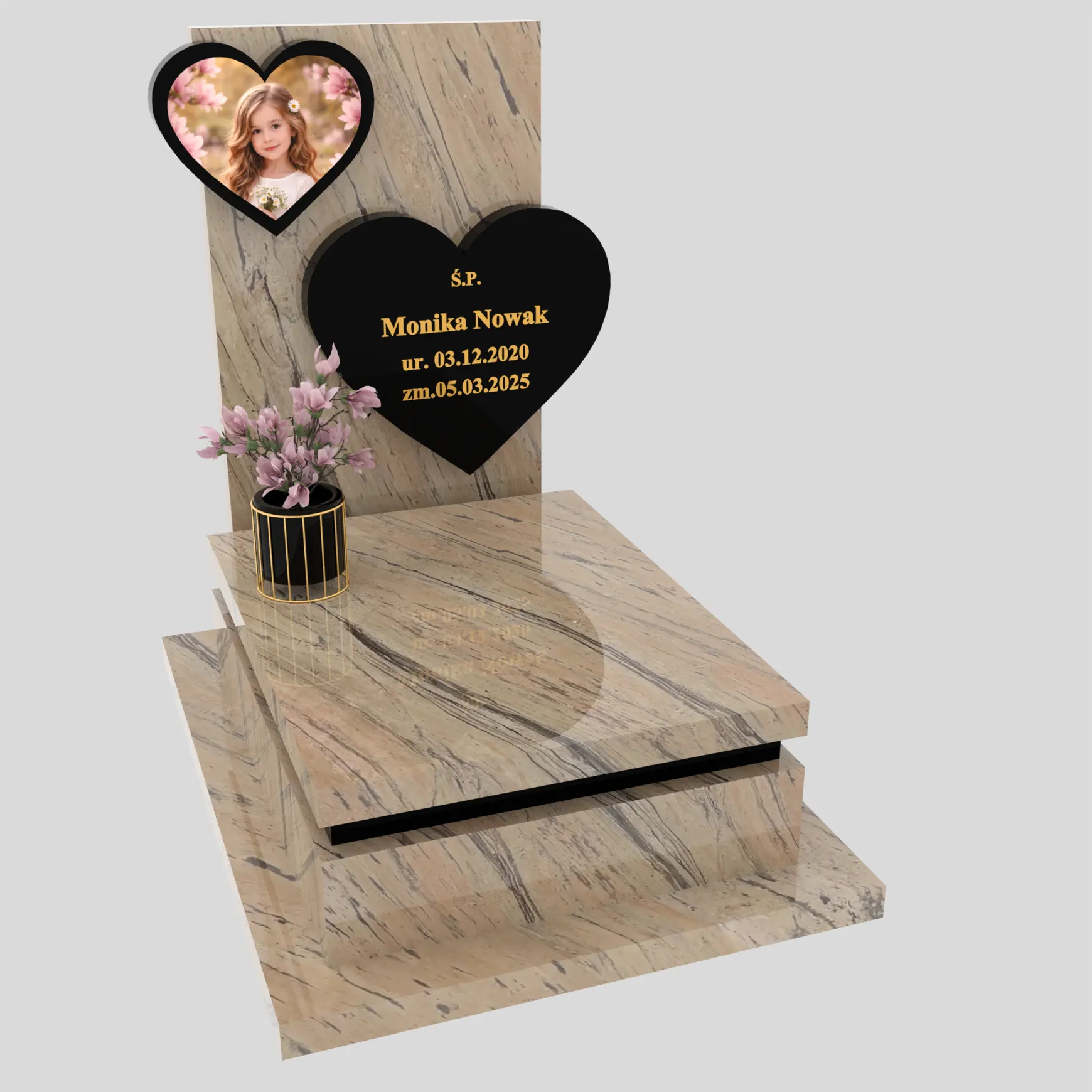 Nagrobek dla dziecka z sercem i zdjęciem D 86 zdjęcie 84