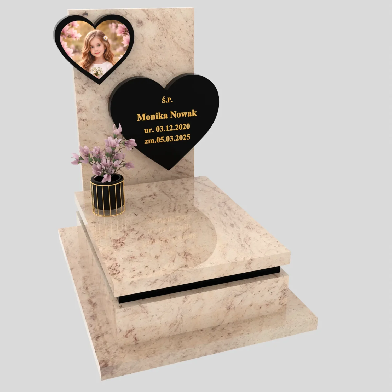 Nagrobek dla dziecka z sercem i zdjęciem D 86 zdjęcie 83