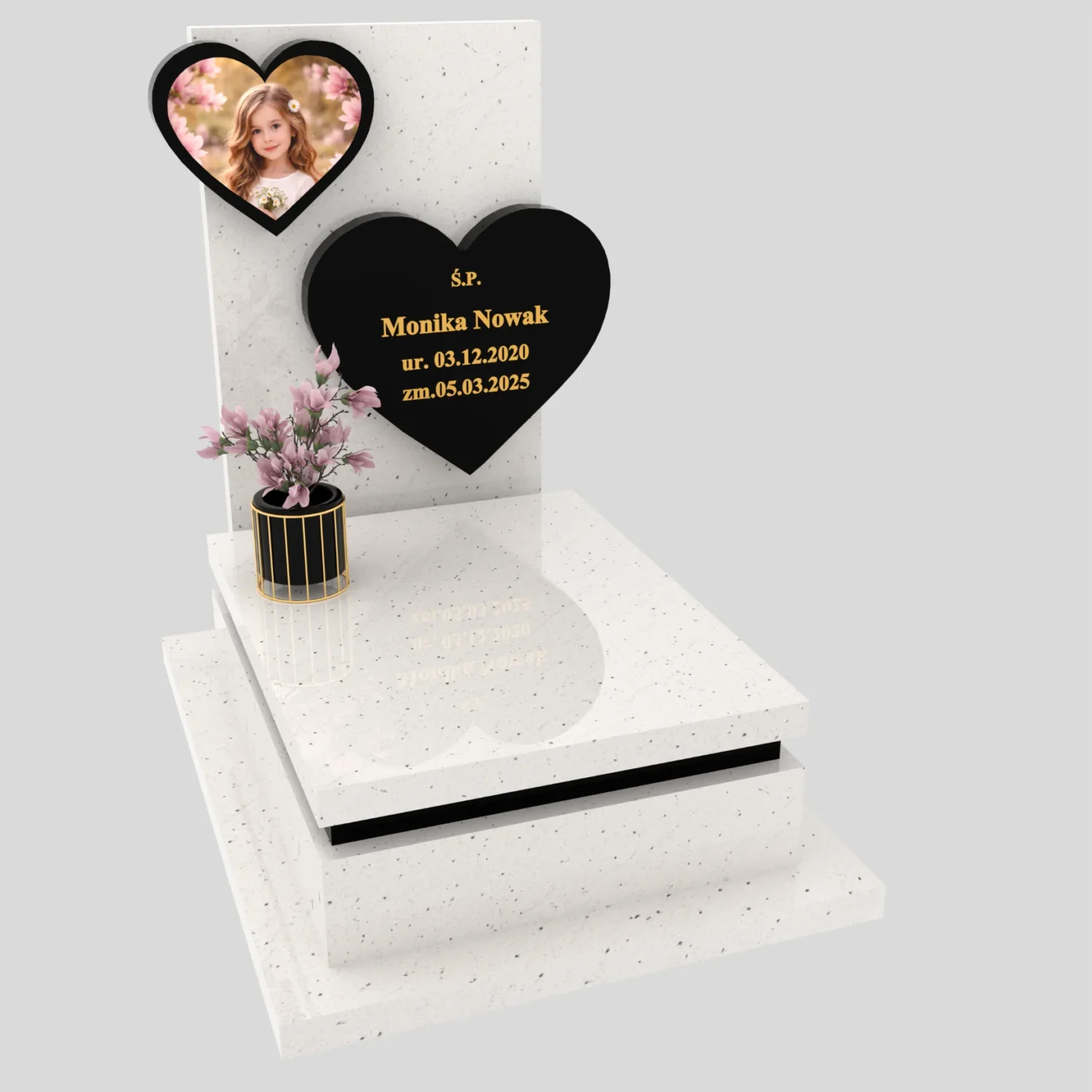 Nagrobek dla dziecka z sercem i zdjęciem D 86 zdjęcie 82