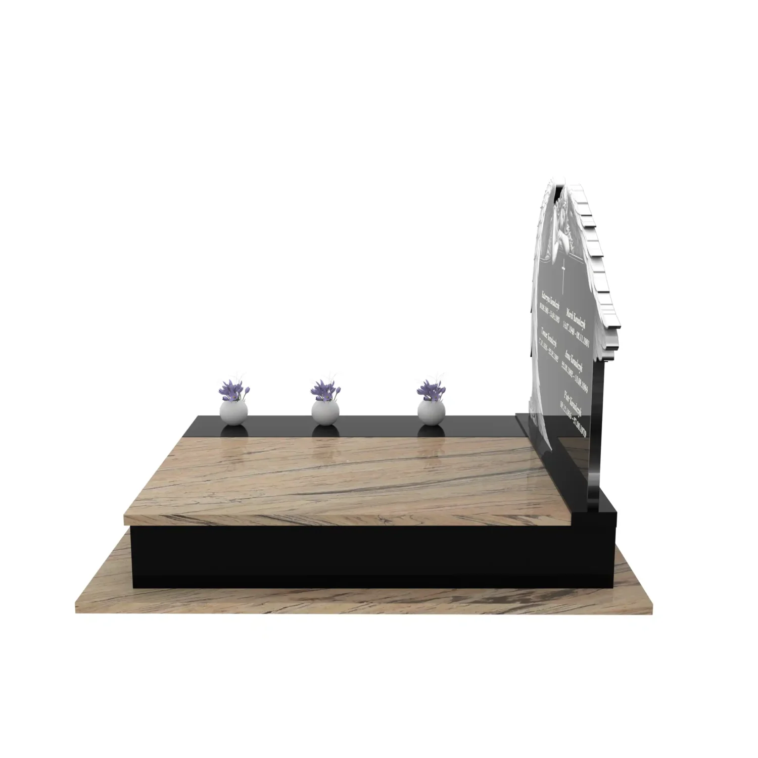 Nagrobek podwójny z grawerem anioła KD 71+360 – photo №3