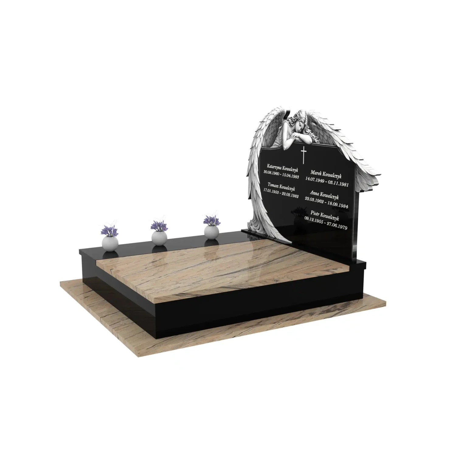 Nagrobek podwójny z grawerem anioła KD 71+360 – photo №2