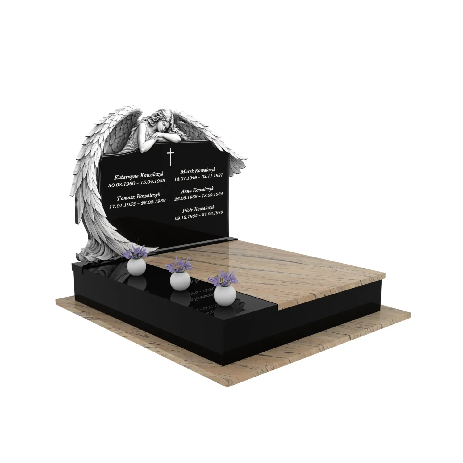 Nagrobek podwójny z grawerem anioła KD 71+360 – photo №11