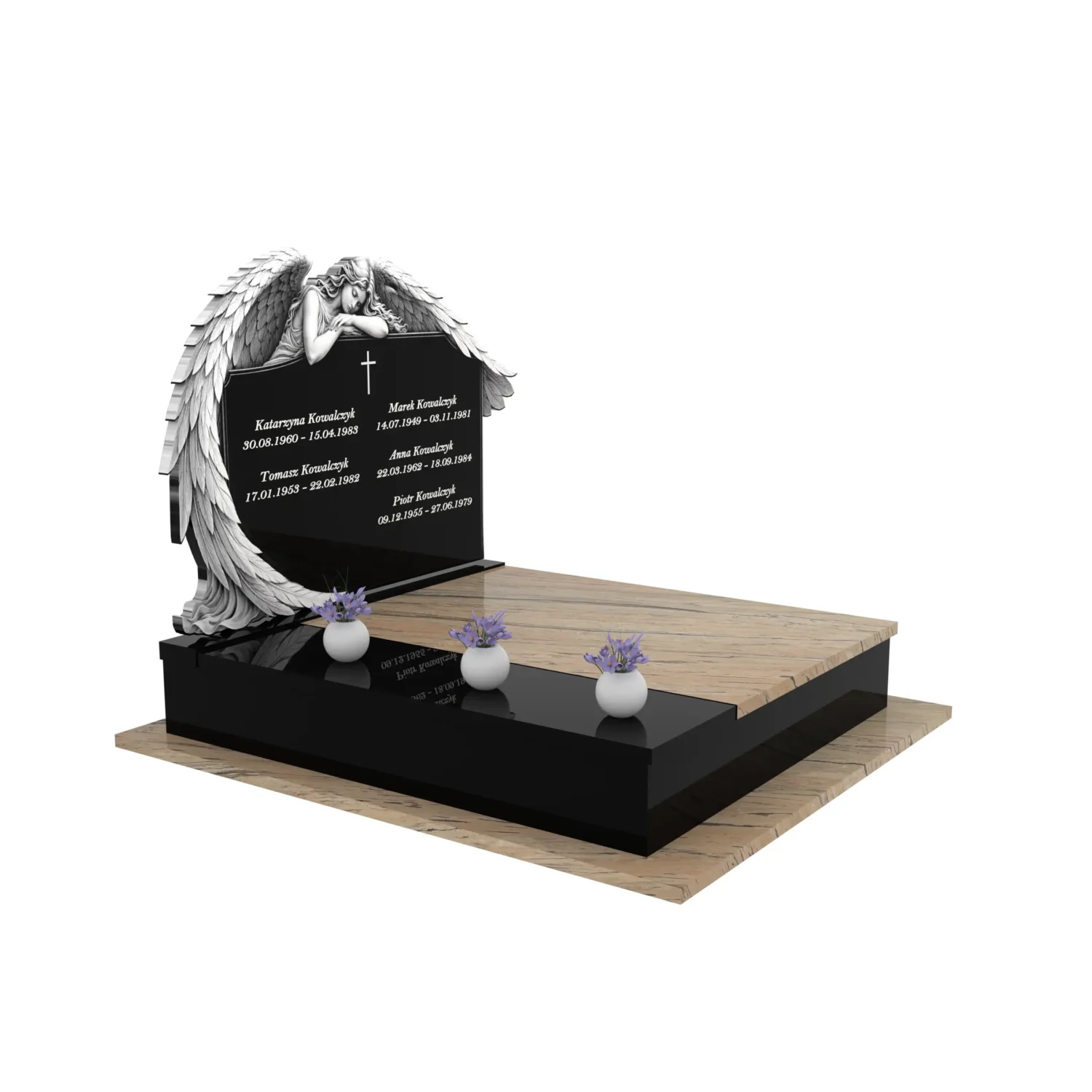Nagrobek podwójny z grawerem anioła KD 71+360 – photo №10