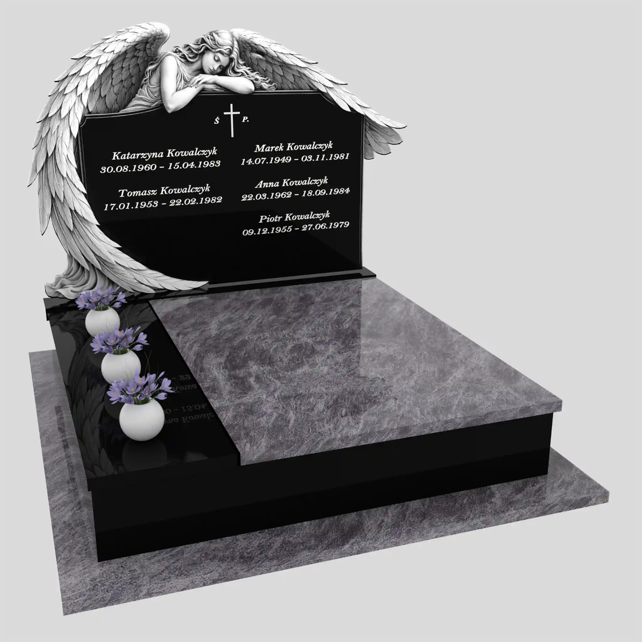 Nagrobek podwójny z grawerem anioła KD 71 zdjęcie 93