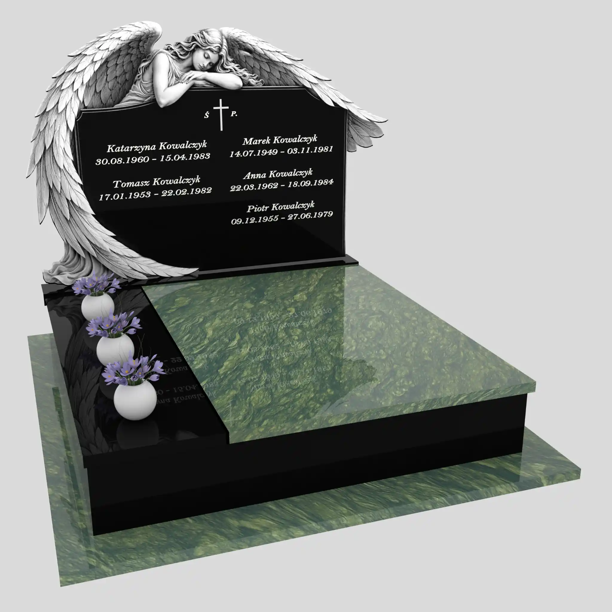 Nagrobek podwójny z grawerem anioła KD 71 zdjęcie 92