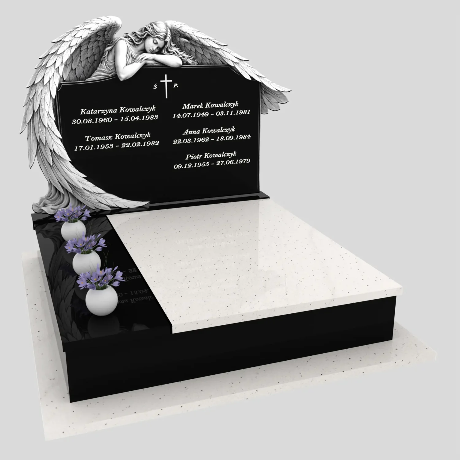 Nagrobek podwójny z grawerem anioła KD 71 zdjęcie 90