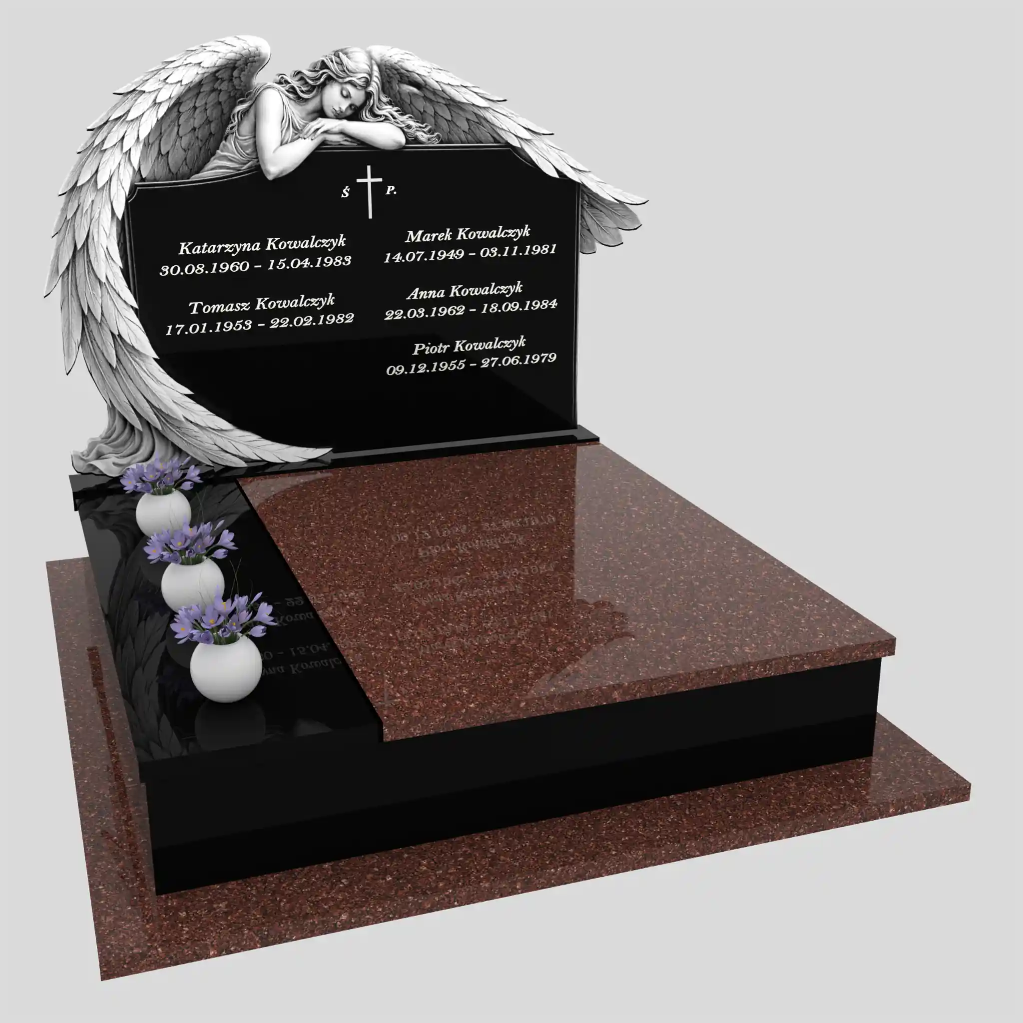 Nagrobek podwójny z grawerem anioła KD 71 zdjęcie 87