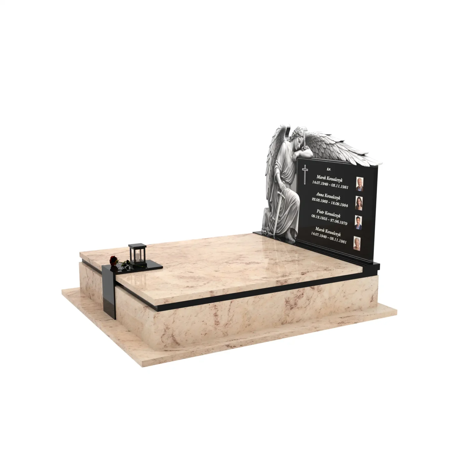 Nagrobek podwójny z grawerem archanioła KD 73+360 – photo №3