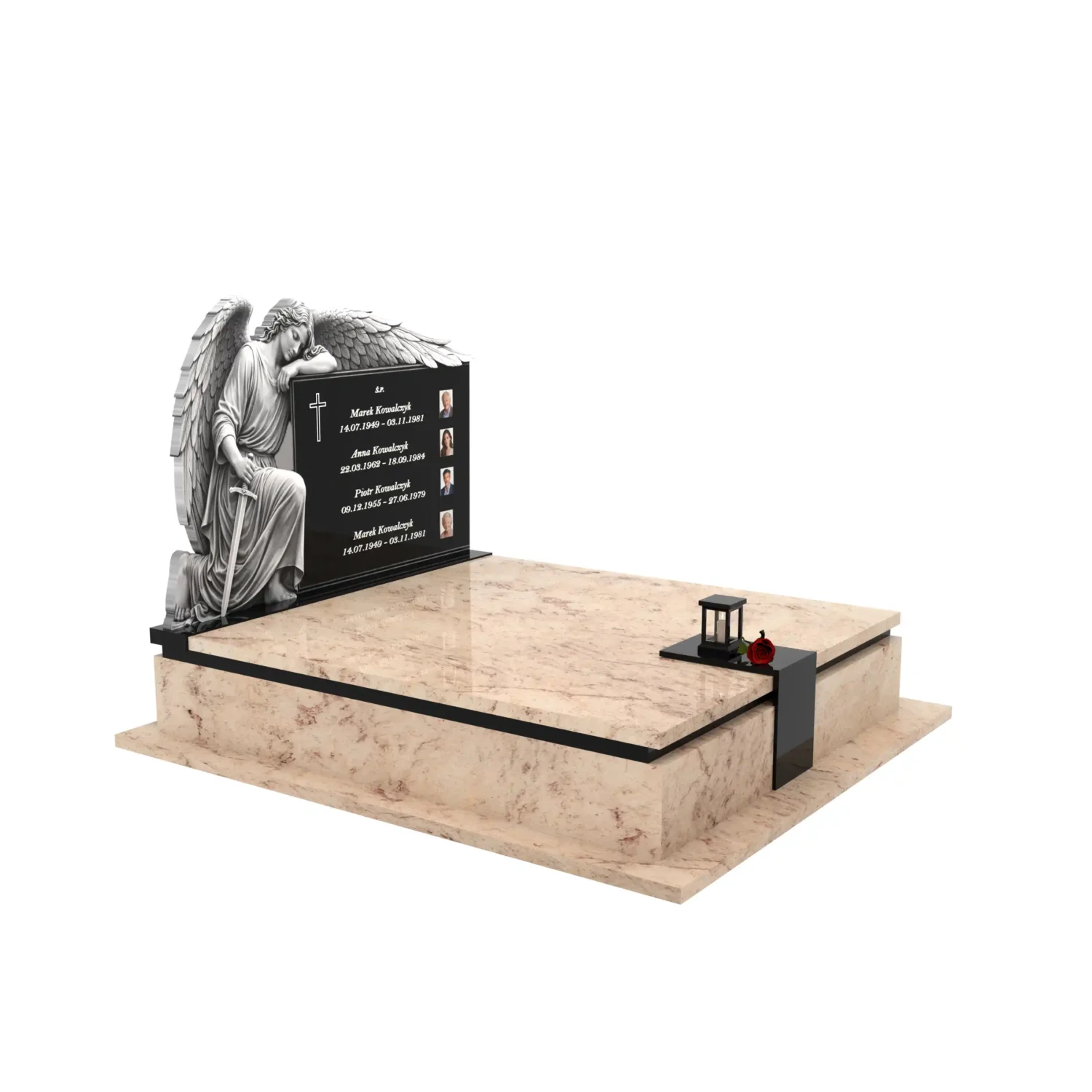 Nagrobek podwójny z grawerem archanioła KD 73+360 – photo №11