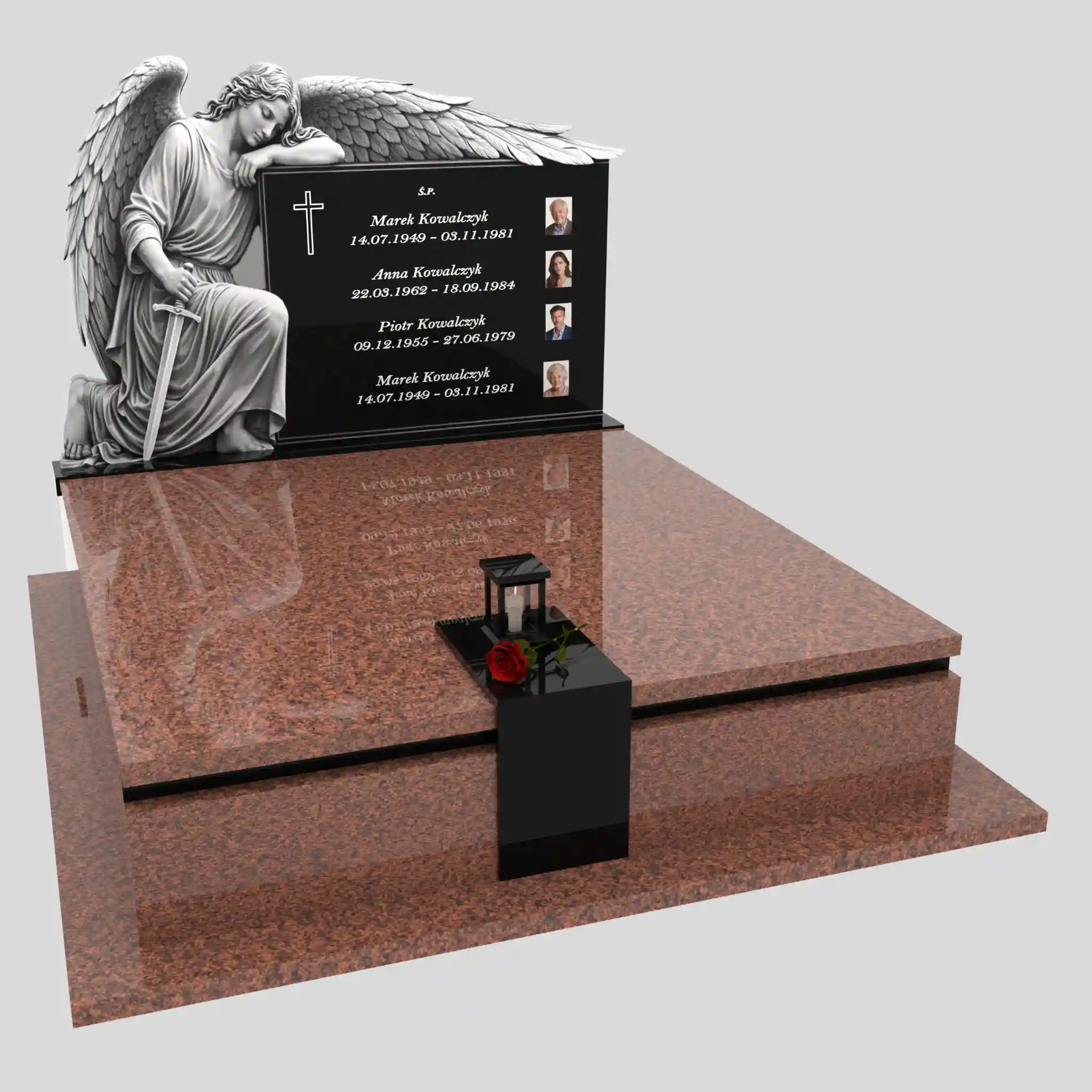 Nagrobek podwójny z grawerem archanioła KD 73 zdjęcie 92