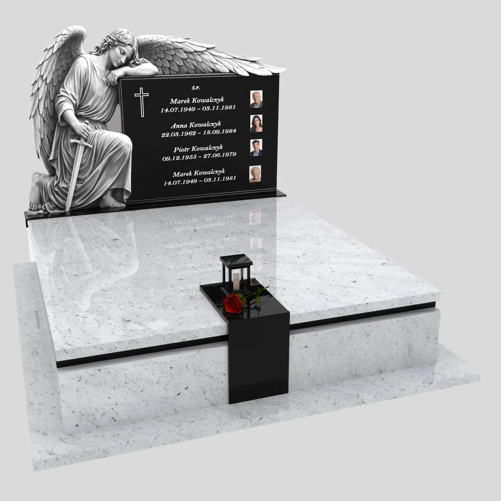Nagrobek podwójny z grawerem archanioła KD 73 zdjęcie 89