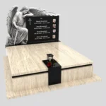 Nagrobek podwójny z grawerem archanioła KD 73 zdjęcie 40