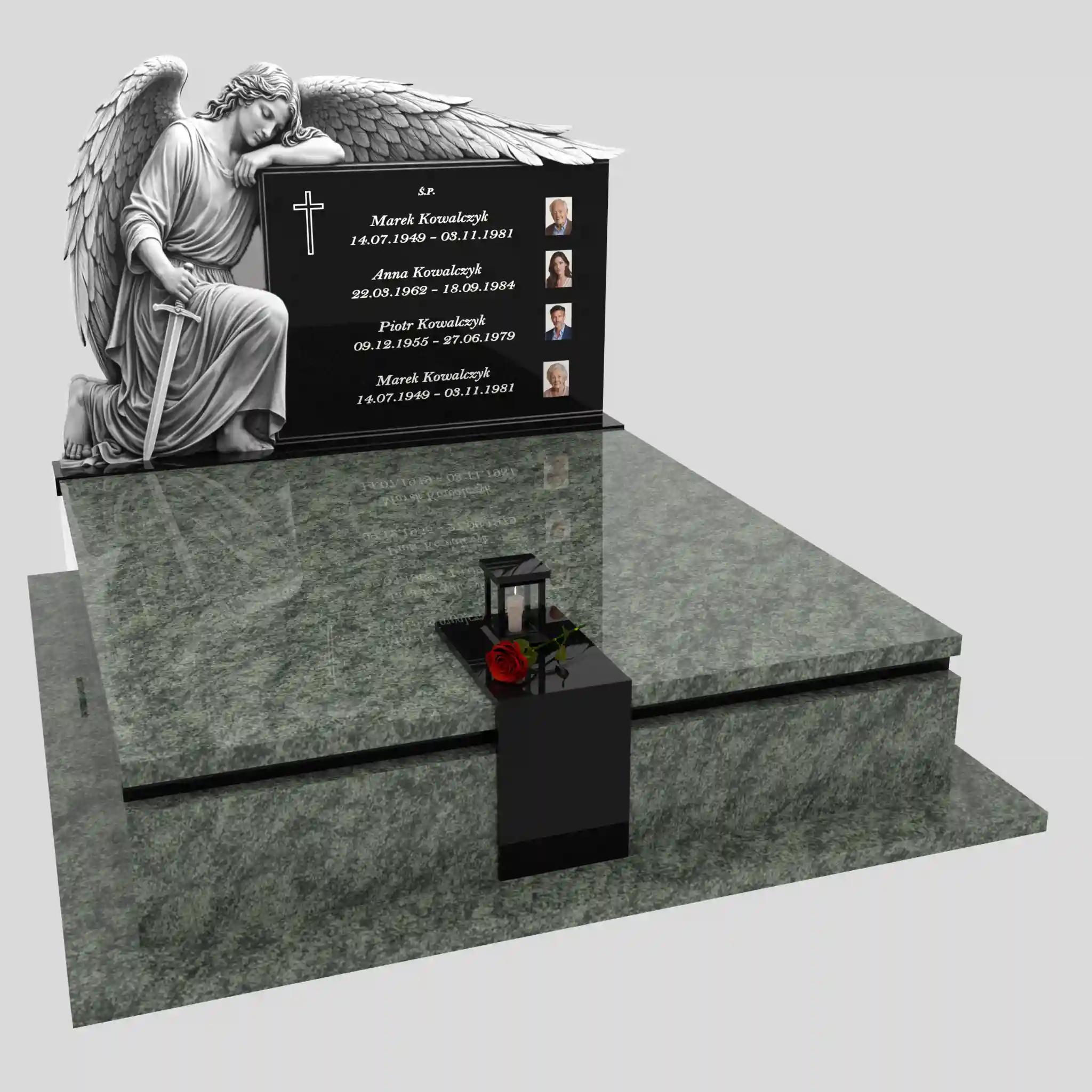 Nagrobek podwójny z grawerem archanioła KD 73 zdjęcie 86