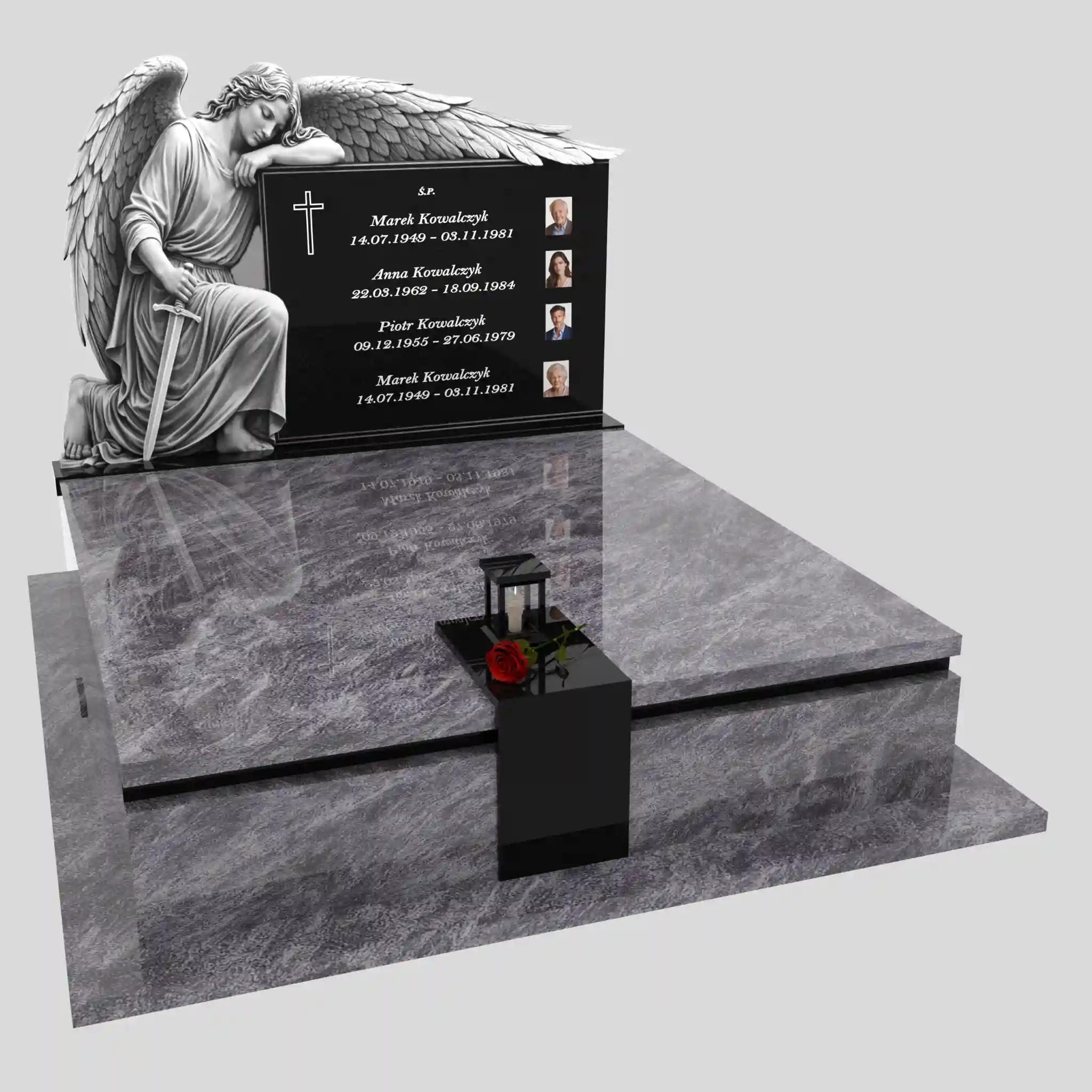 Nagrobek podwójny z grawerem archanioła KD 73 zdjęcie 85