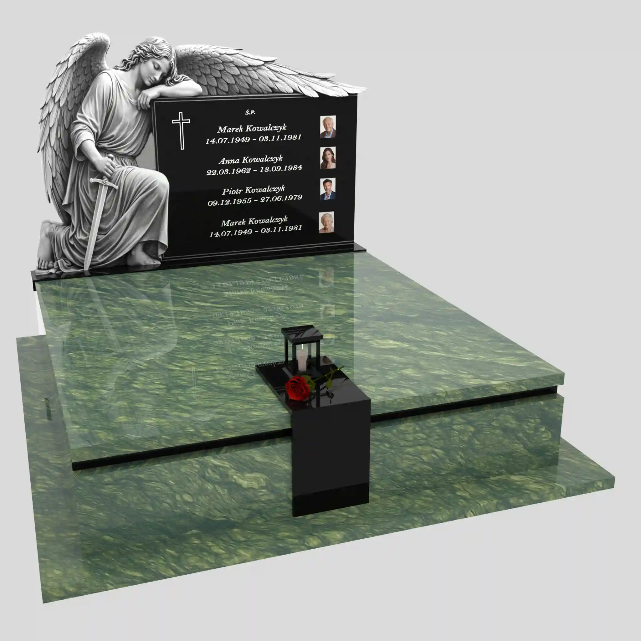 Nagrobek podwójny z grawerem archanioła KD 73 zdjęcie 84