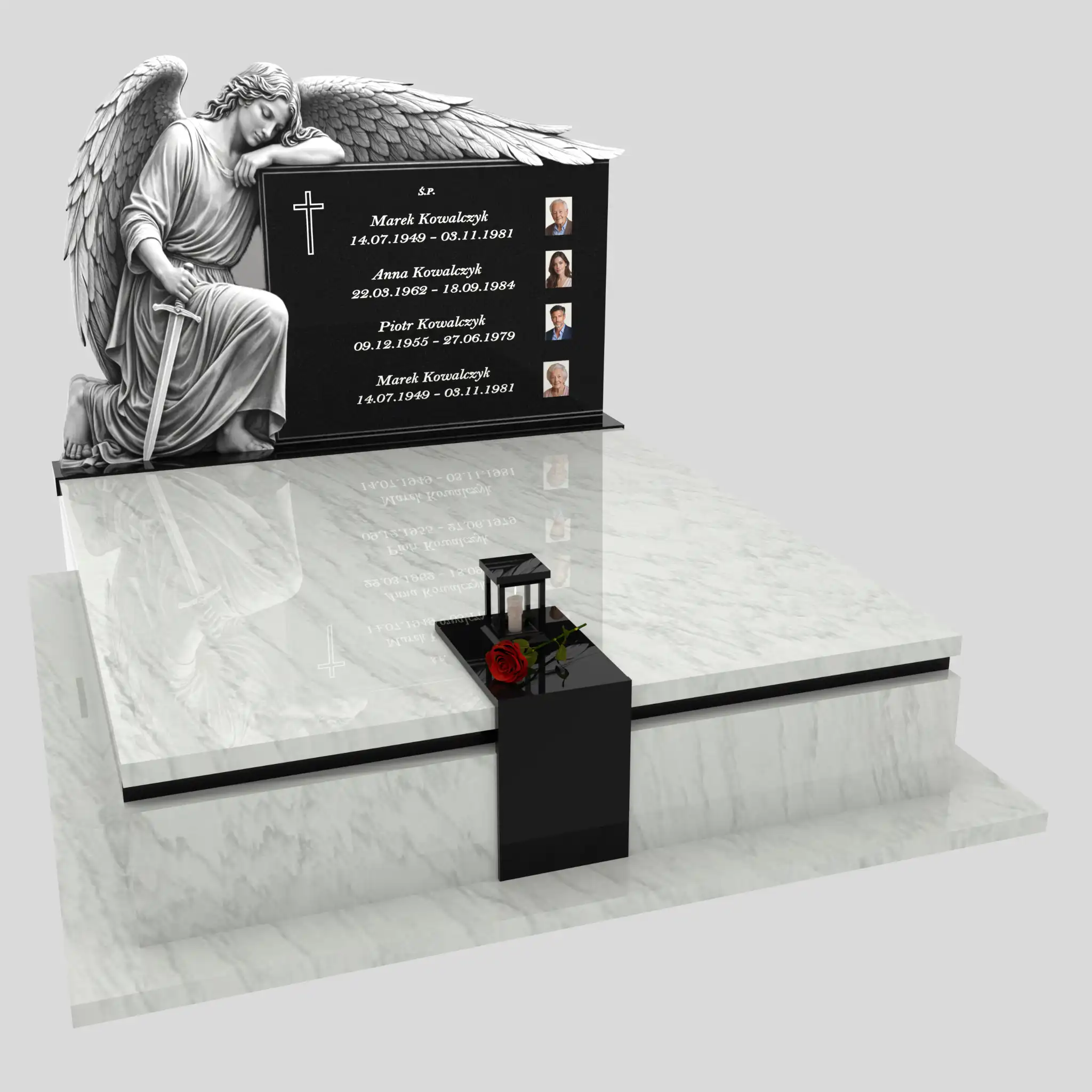 Nagrobek podwójny z grawerem archanioła KD 73 zdjęcie 81