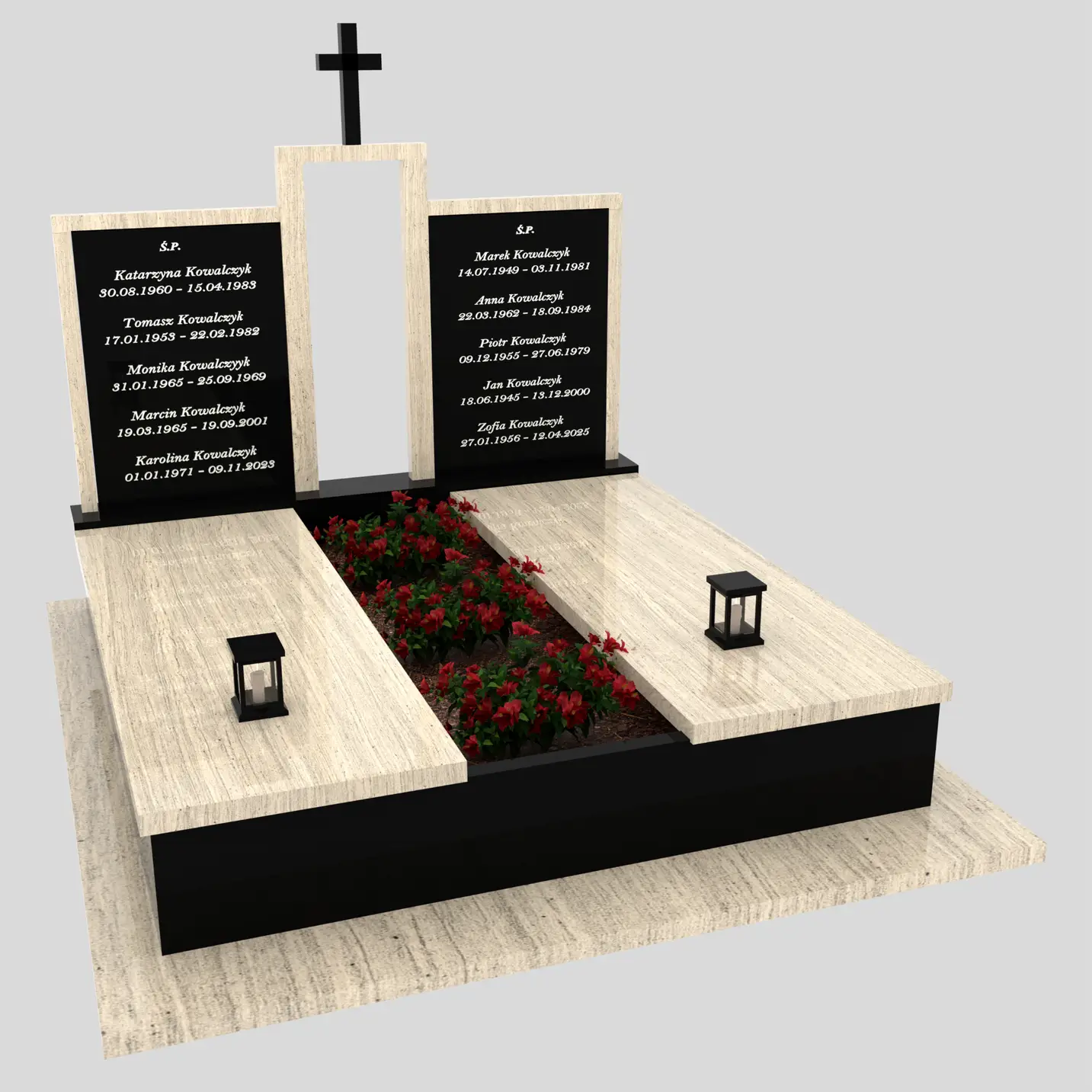 Nagrobek podwójny z krzyżem KD 72 zdjęcie 88