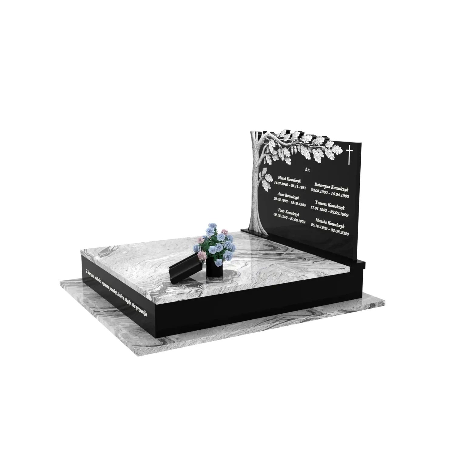Nagrobek podwójny z rzeźbą drzewa CK 118+360 – photo №2