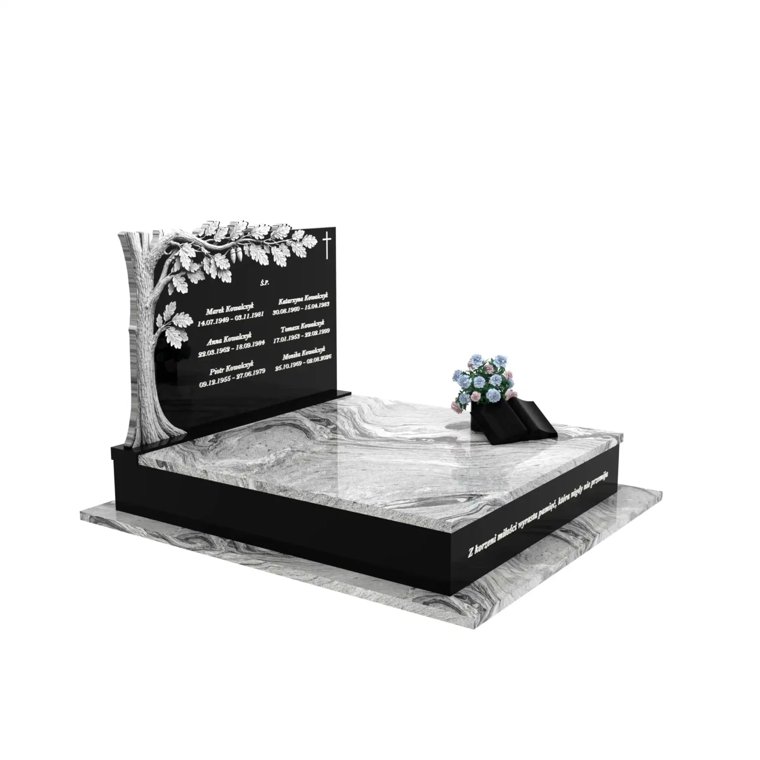 Nagrobek podwójny z rzeźbą drzewa CK 118+360 – photo №10