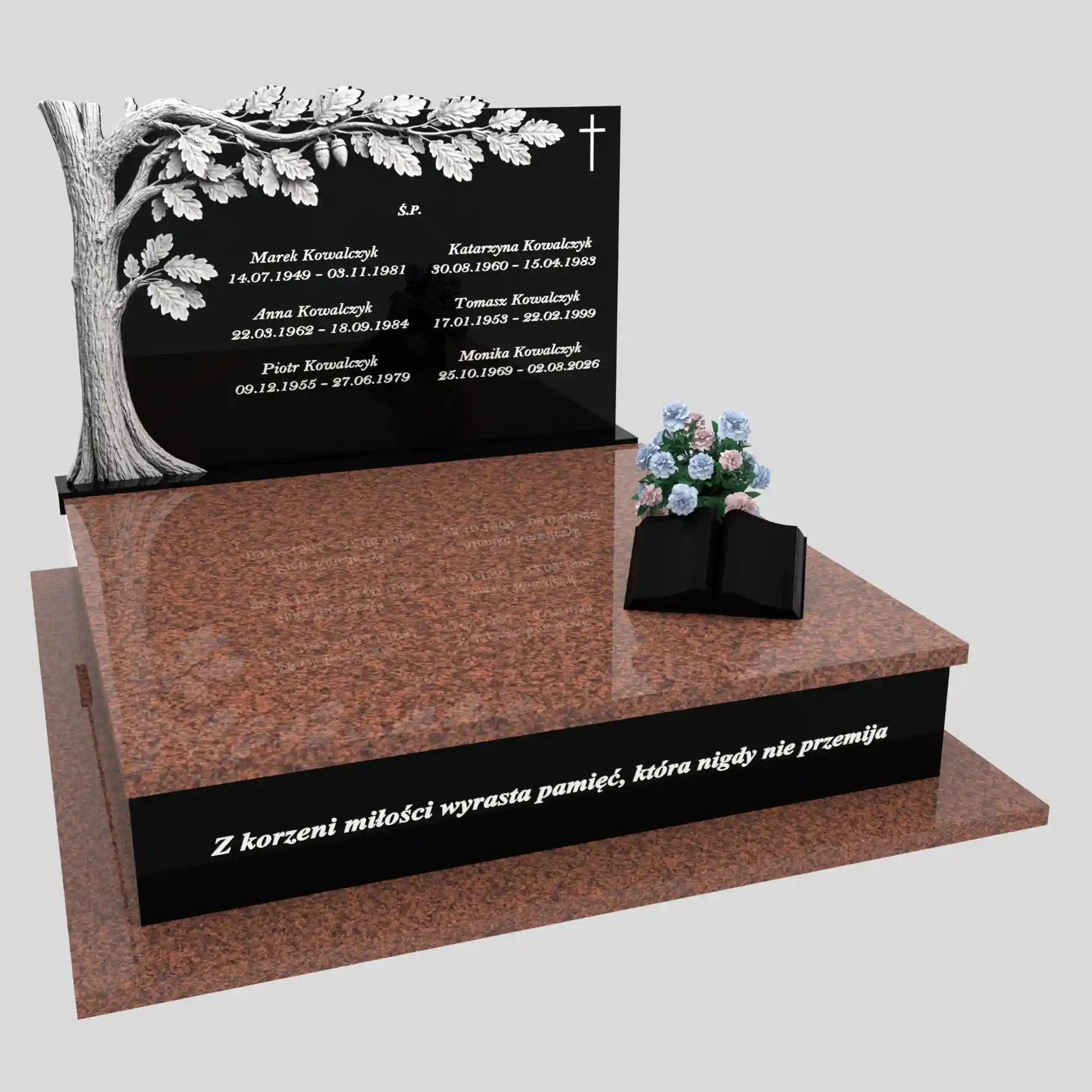 Nagrobek podwójny z rzeźbą drzewa CK 118 zdjęcie 92