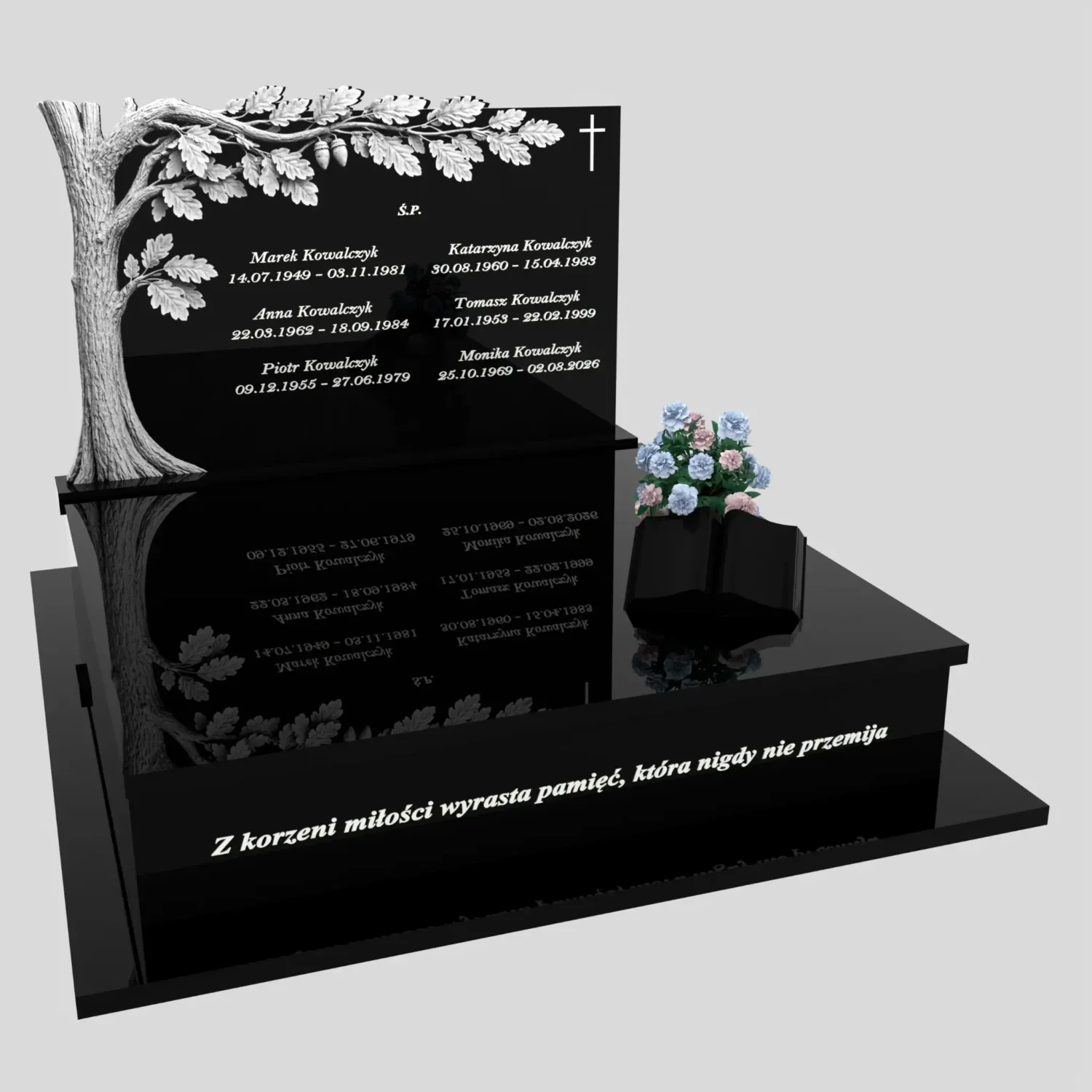 Nagrobek podwójny z rzeźbą drzewa CK 118 zdjęcie 91