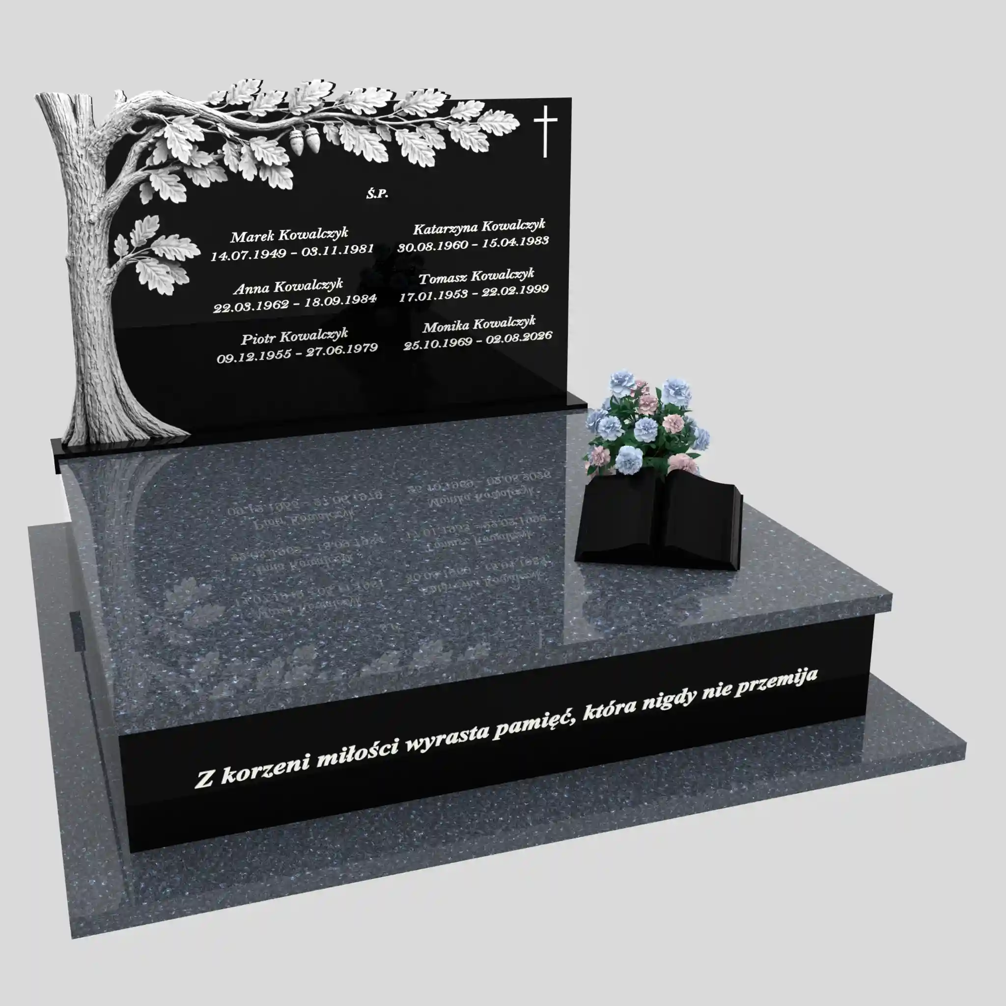 Nagrobek podwójny z rzeźbą drzewa CK 118 zdjęcie 90