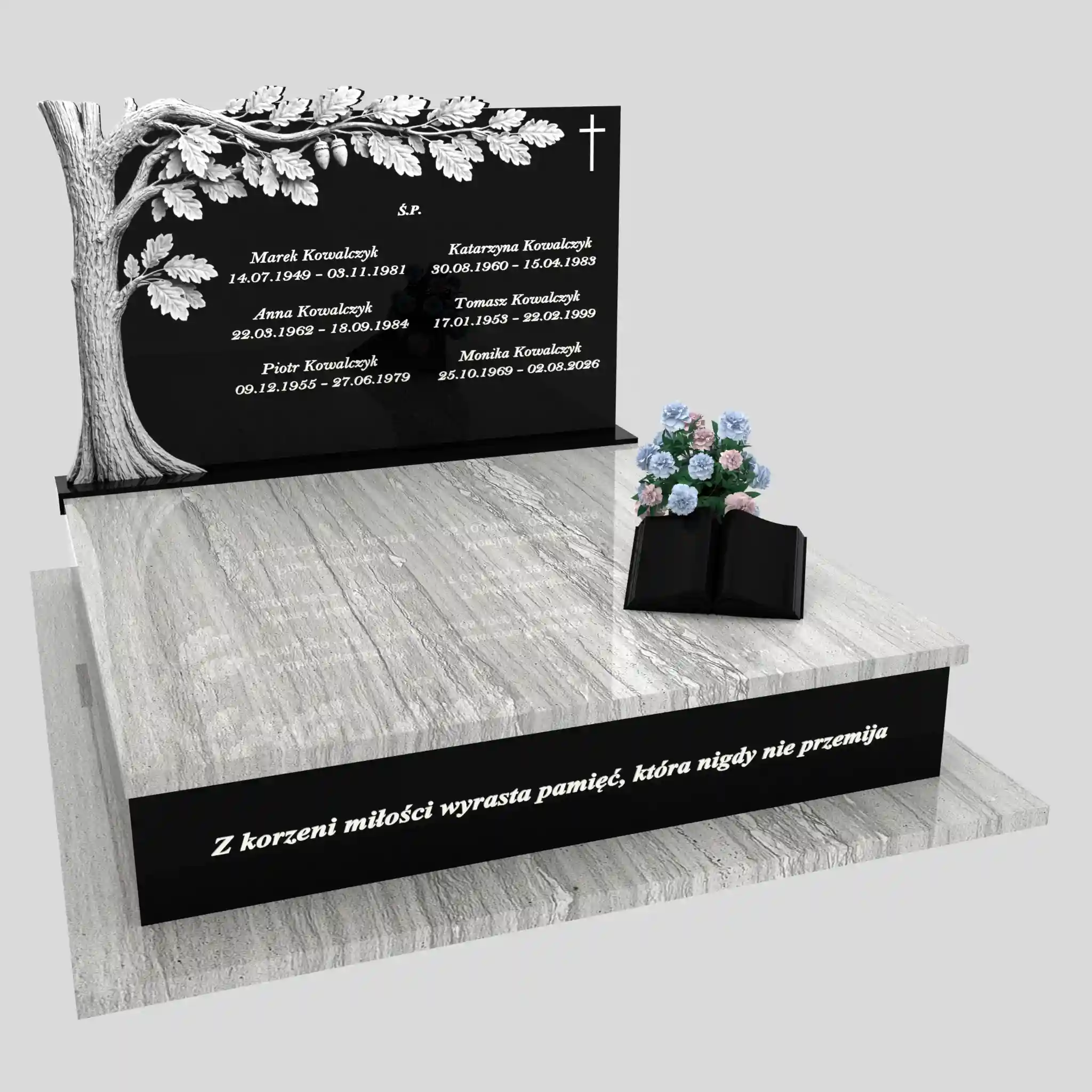 Nagrobek podwójny z rzeźbą drzewa CK 118 zdjęcie 89