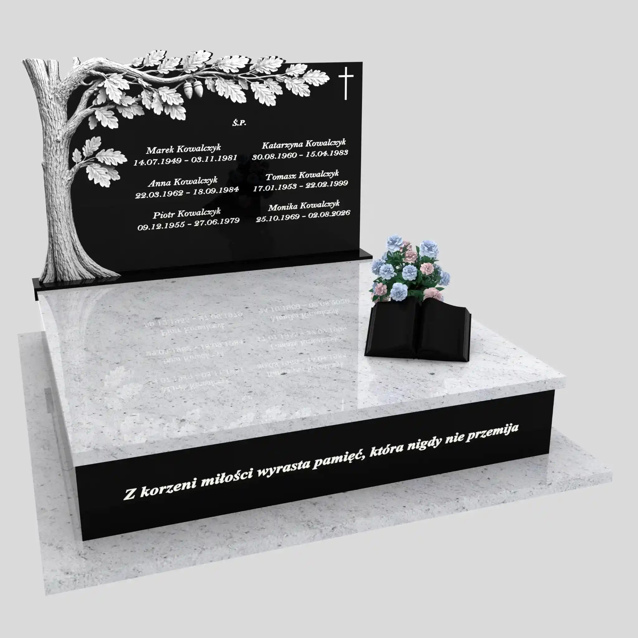Nagrobek podwójny z rzeźbą drzewa CK 118 zdjęcie 88