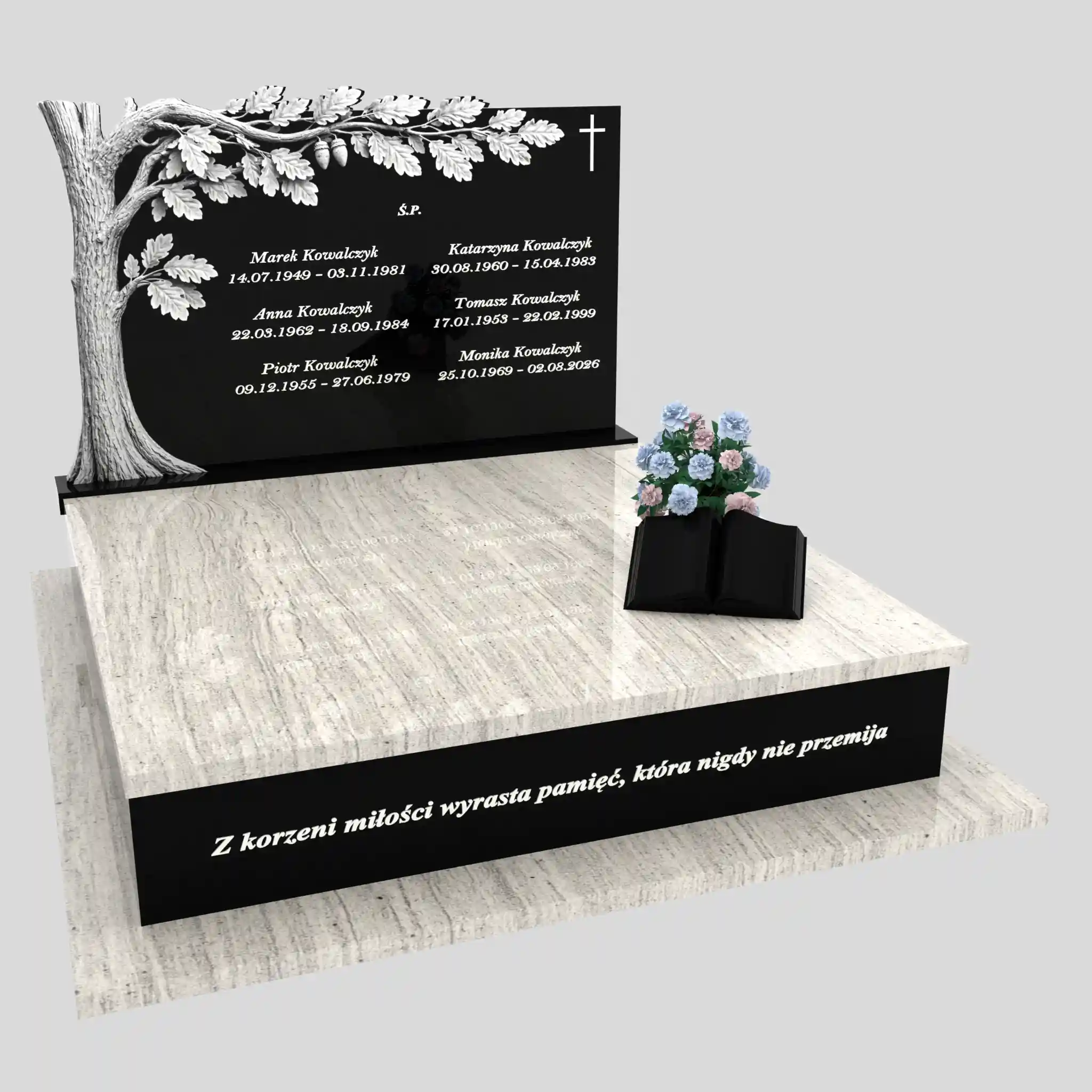 Nagrobek podwójny z rzeźbą drzewa CK 118 zdjęcie 87