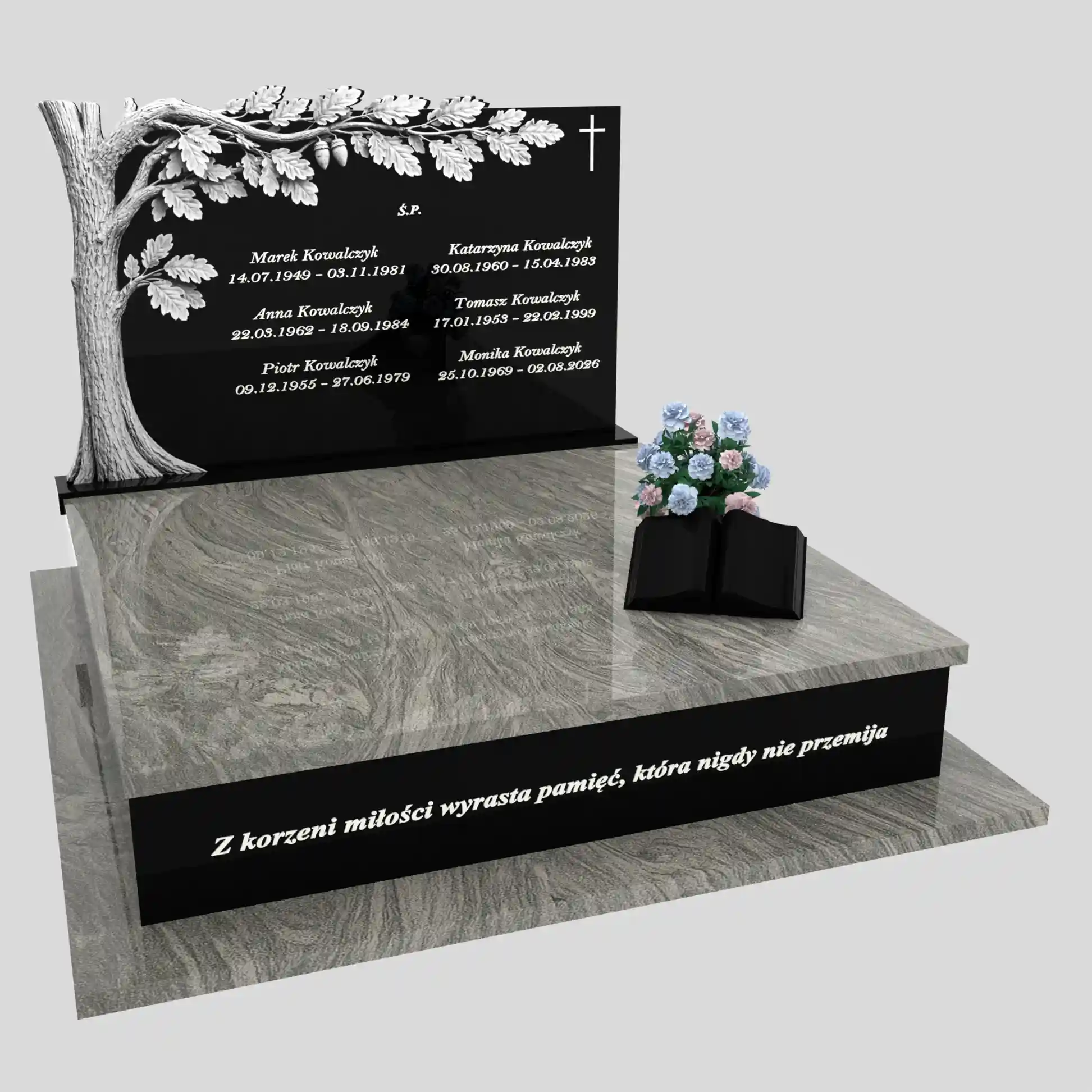 Nagrobek podwójny z rzeźbą drzewa CK 118 zdjęcie 86