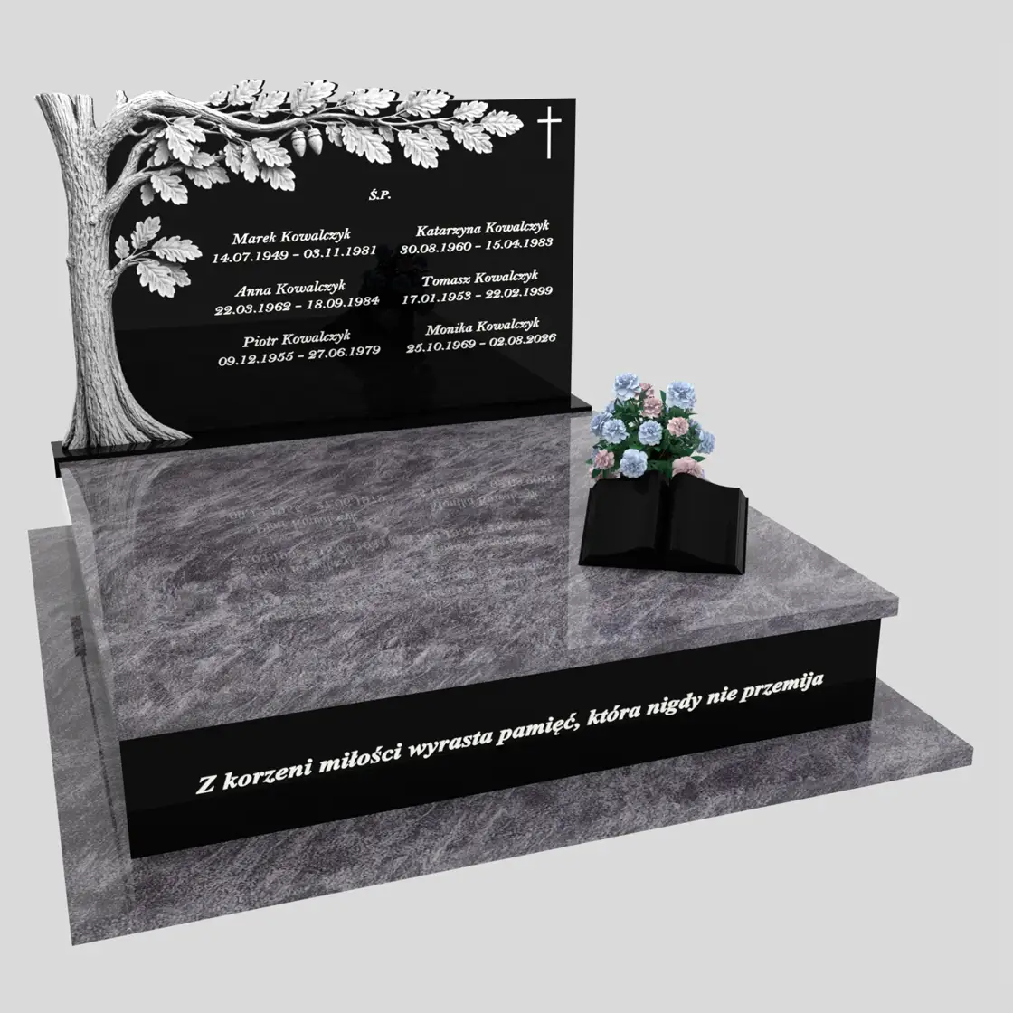 Nagrobek podwójny z rzeźbą drzewa CK 118 zdjęcie 84