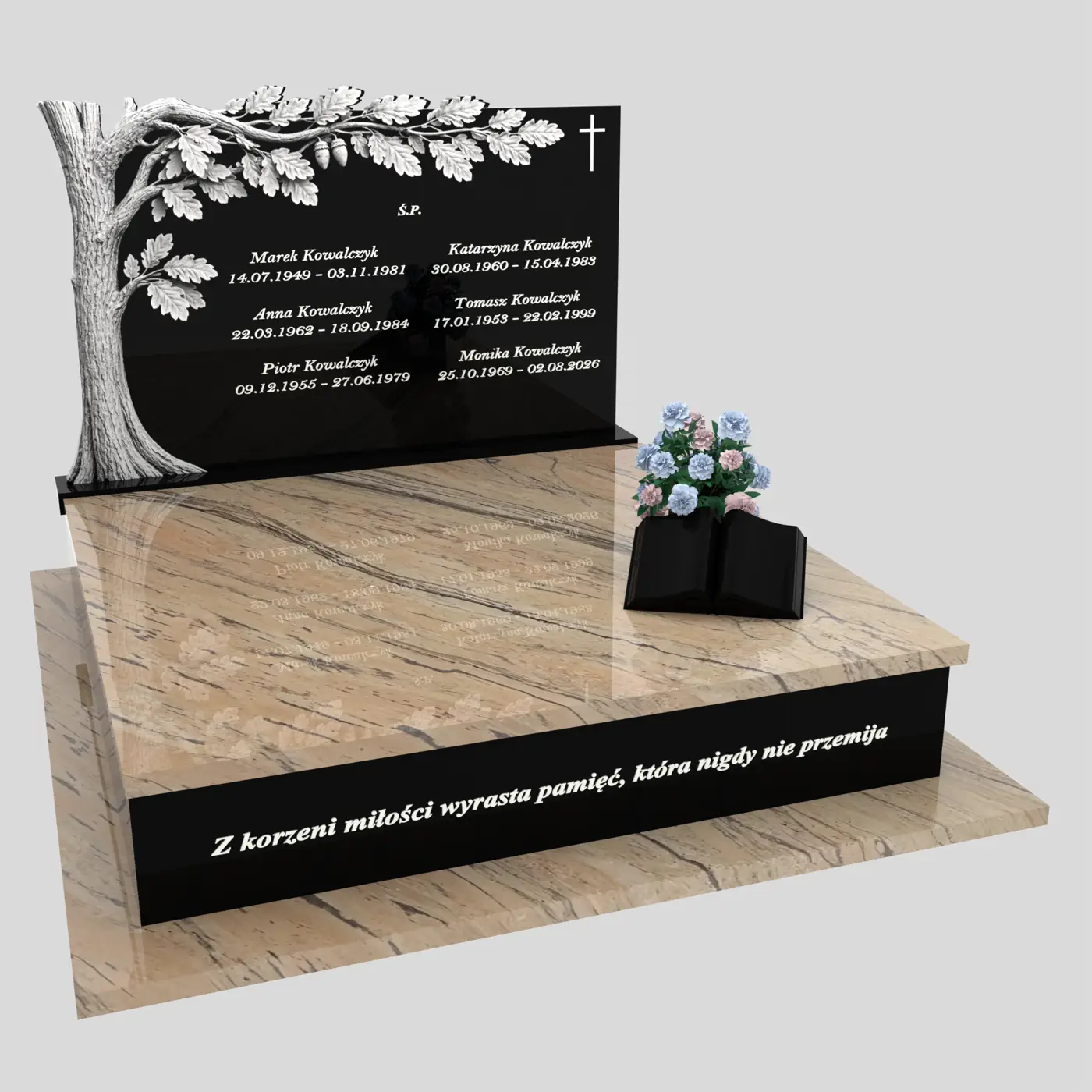 Nagrobek podwójny z rzeźbą drzewa CK 118 zdjęcie 83