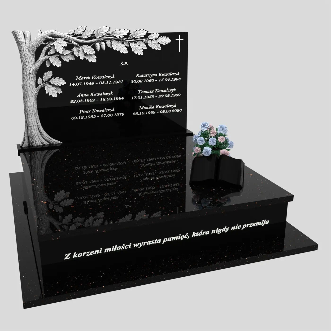 Nagrobek podwójny z rzeźbą drzewa CK 118 zdjęcie 82