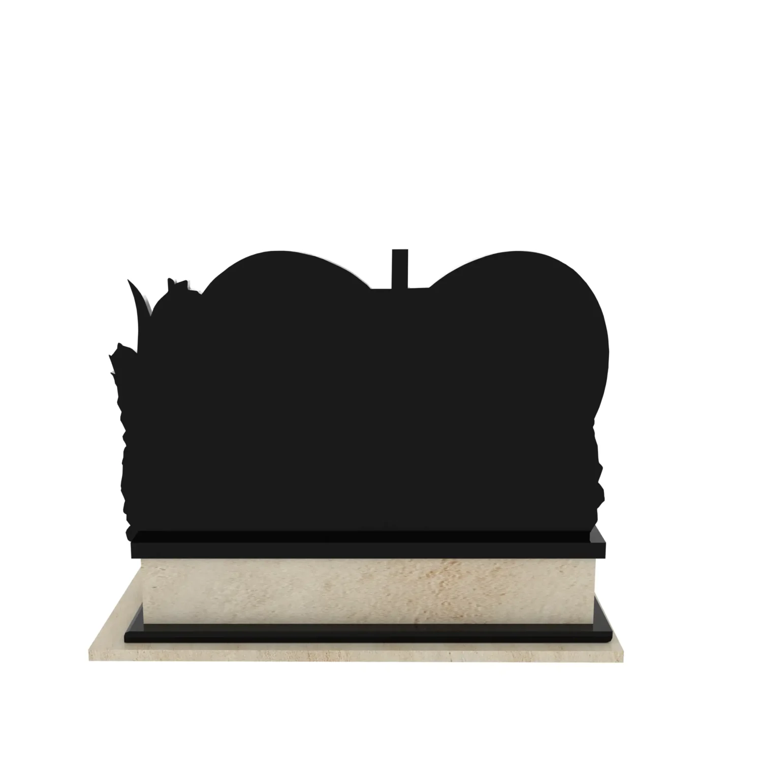 Nagrobek podwójny z rzeźbą serca i kwiatów CK 119+360 – photo №6