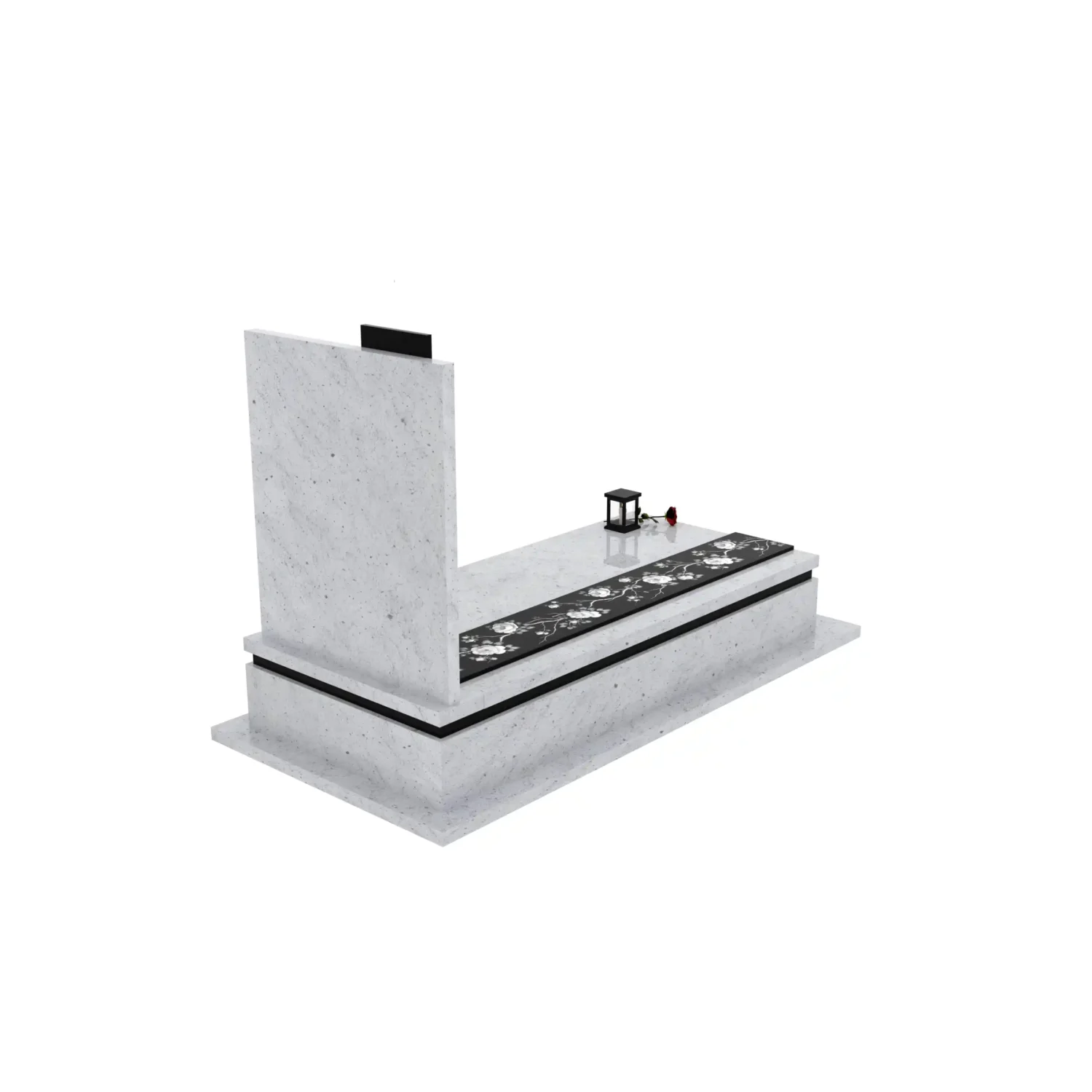 Nagrobek pojedynczy z grawerem róż i krzyża K 126+360 – photo №7