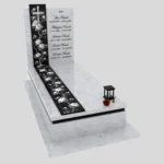 Nagrobek pojedynczy z grawerem róż i krzyża K 126 zdjęcie 36