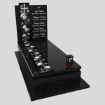 Nagrobek pojedynczy z grawerem róż i krzyża K 126 zdjęcie 37