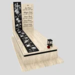 Nagrobek pojedynczy z grawerem róż i krzyża K 126 zdjęcie 38