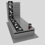 Nagrobek pojedynczy z grawerem róż i krzyża K 126 zdjęcie 39