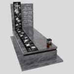 Nagrobek pojedynczy z grawerem róż i krzyża K 126 zdjęcie 41