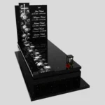 Nagrobek pojedynczy z grawerem róż i krzyża K 126 zdjęcie 45