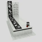 Nagrobek pojedynczy z grawerem róż i krzyża K 126 zdjęcie 47