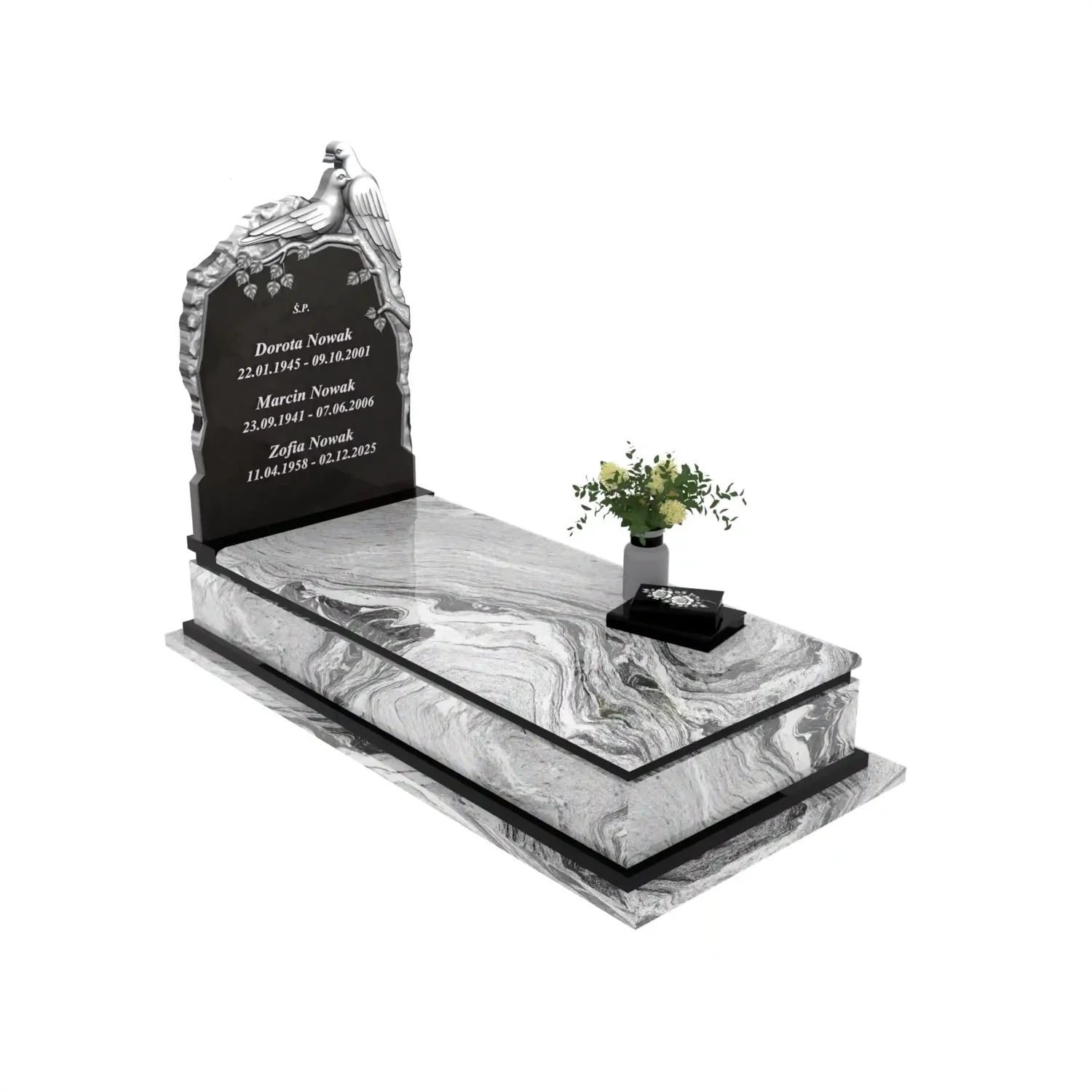 Nagrobek pojedynczy z rzeźbą gołębi CK 184+360 – photo №6