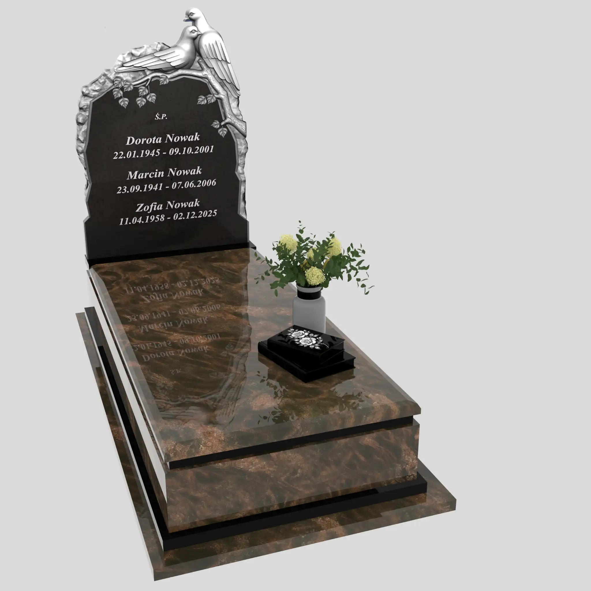 Nagrobek pojedynczy z rzeźbą gołębi CK 184 zdjęcie 93
