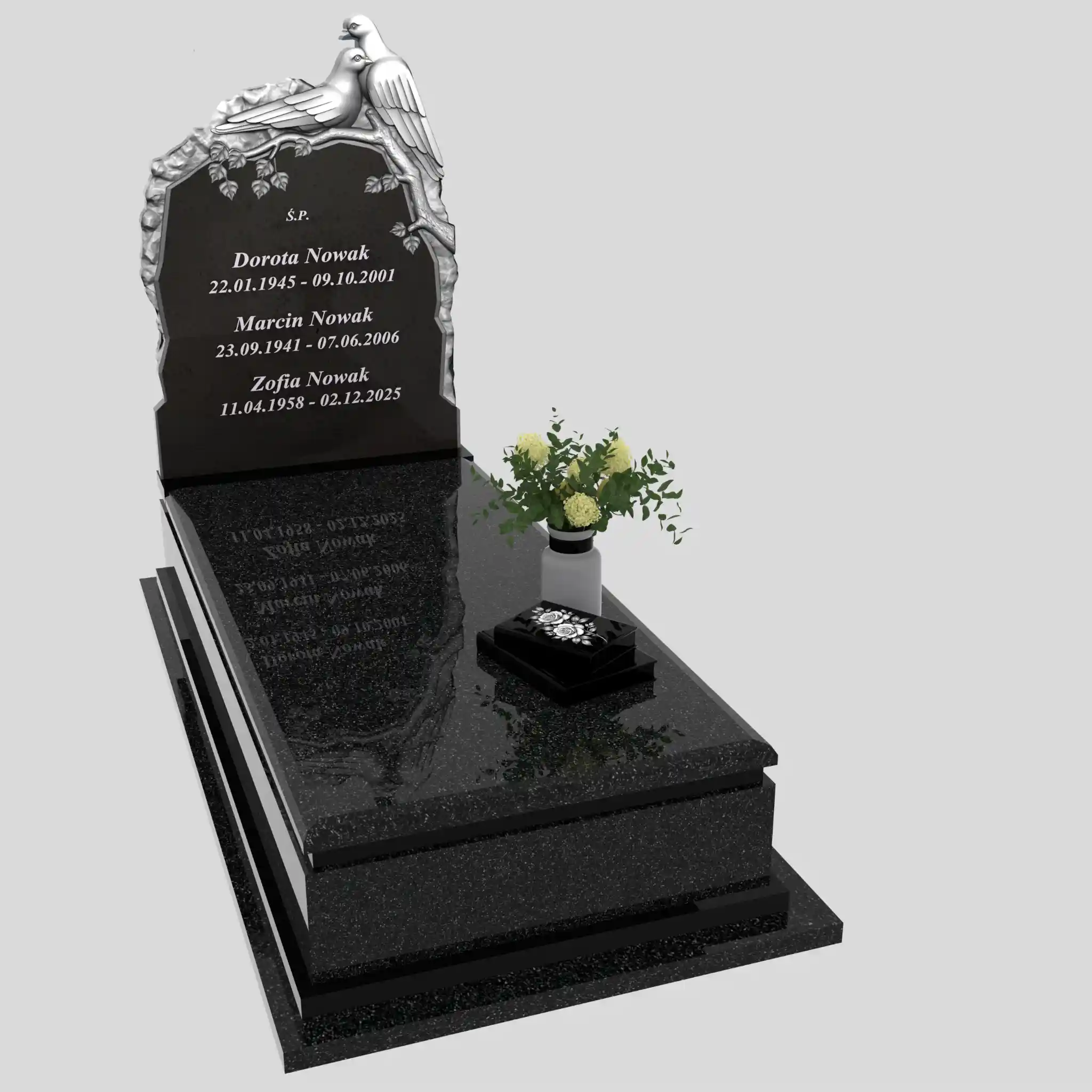 Nagrobek pojedynczy z rzeźbą gołębi CK 184 zdjęcie 91